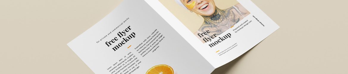 Free folded A5 flyer mockup - Instant Download