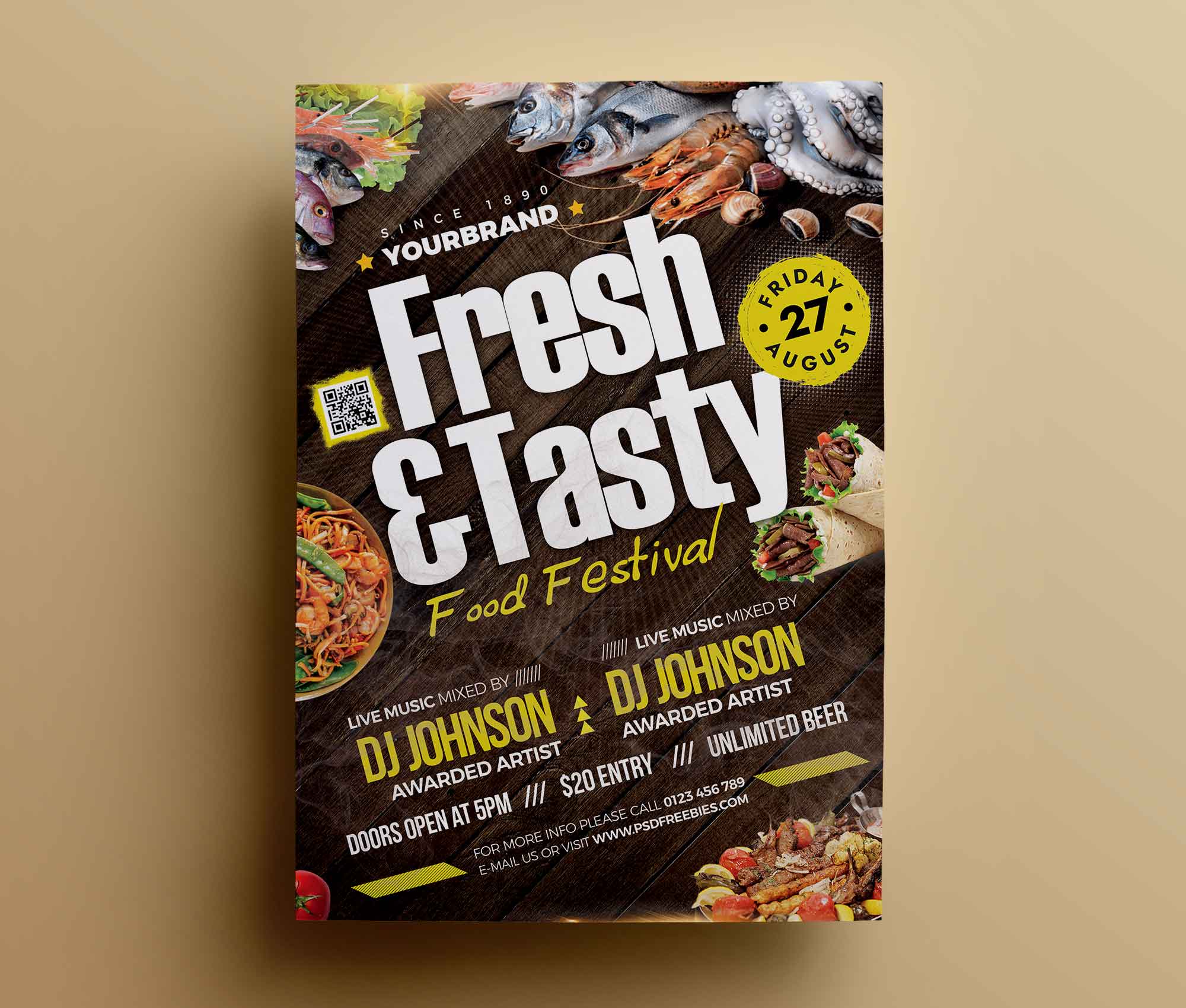 Free Food Festival Flyer Template (PSD)