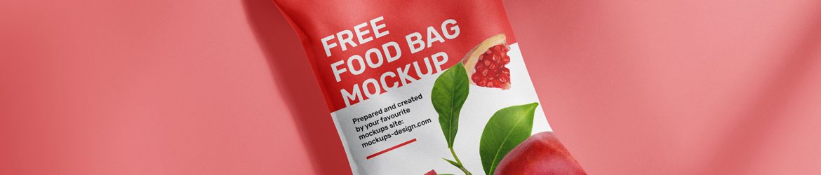 Free food pouch mockup