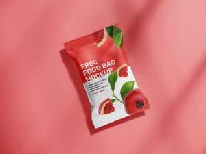 Free food pouch mockup