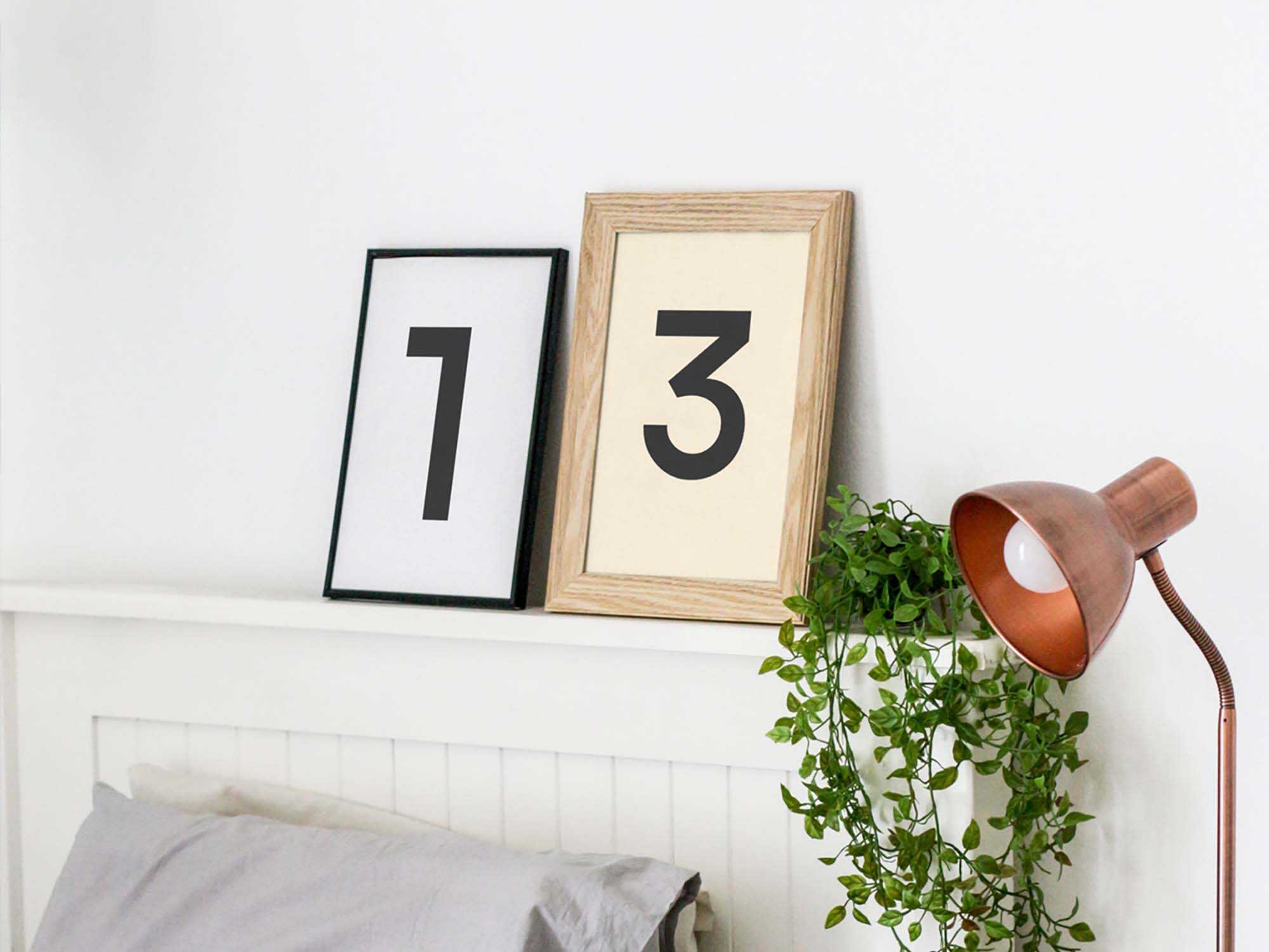 Free Frames in Bedroom Mockup (PSD)