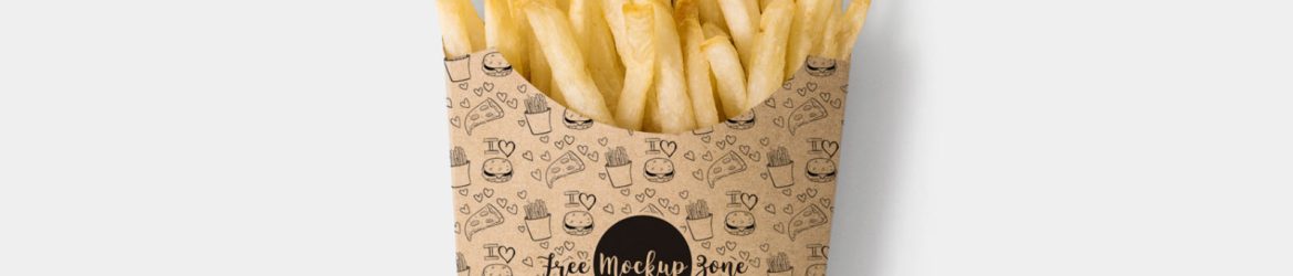 Free French Fries Box Mockup