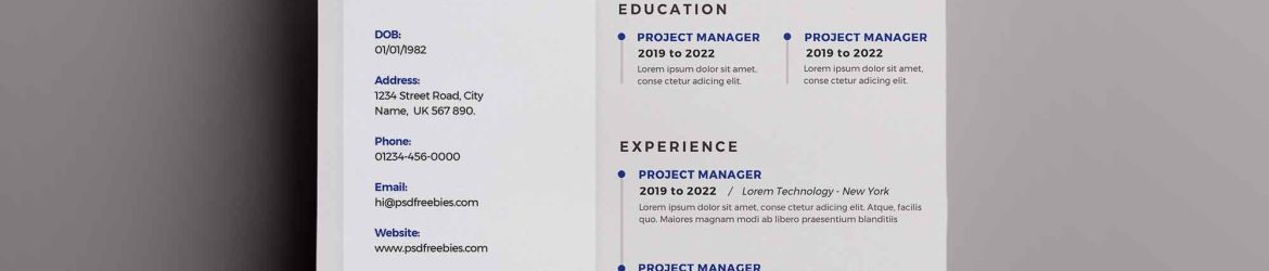 Free Fresh Resume Template (PSD)