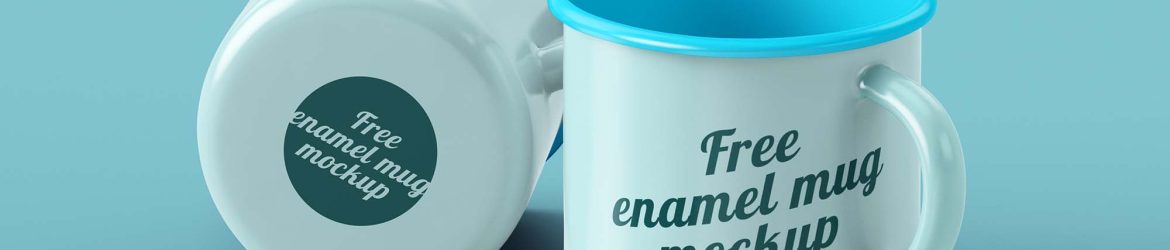 Free Front Enamel Mug Mockup (PSD)