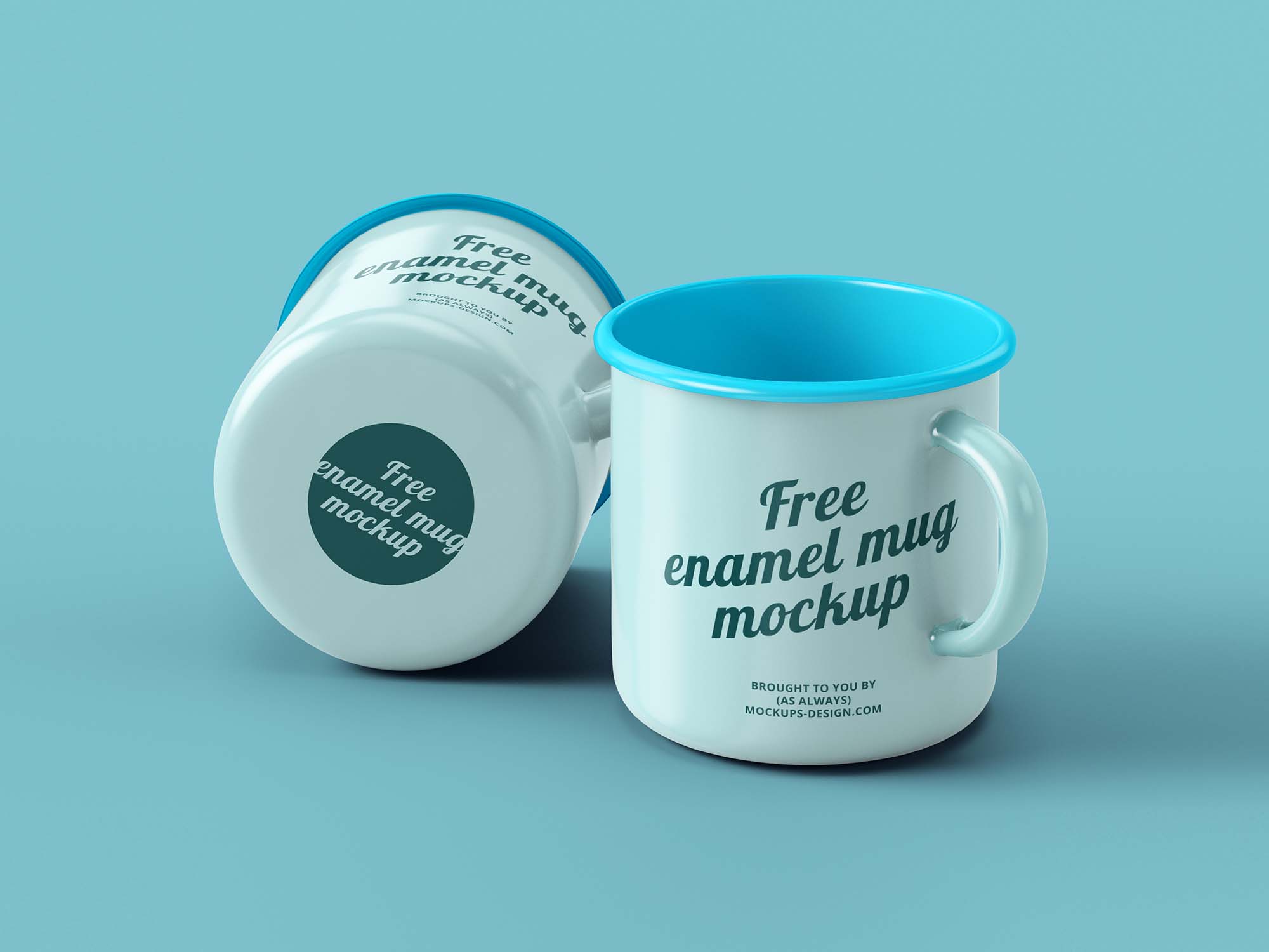 Free Front Enamel Mug Mockup (PSD)