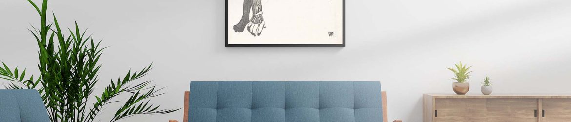 Free Front Interior Poster Mockup (PSD)