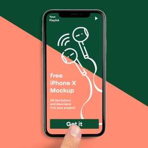Free Front View iPhone X Mockup (PSD)