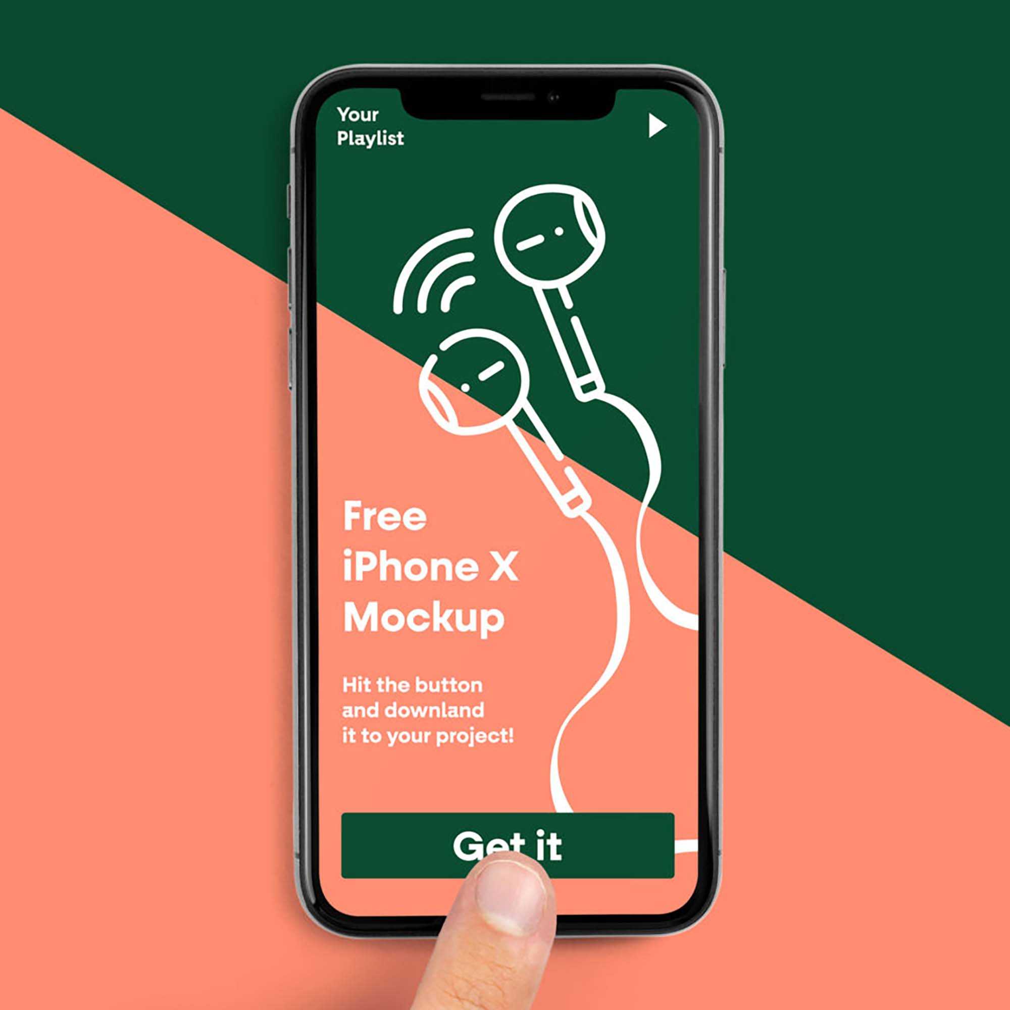 Free Front View iPhone X Mockup (PSD)