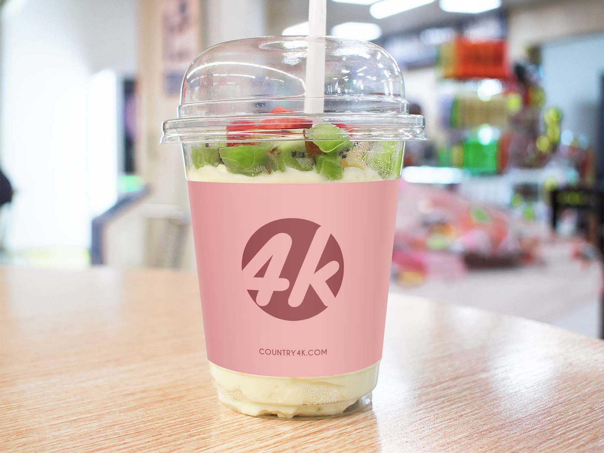 Free Fruit Dessert Cup Mockup (PSD)