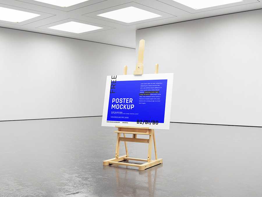 Free gallery easel mockup