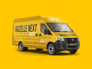 Free Gazelle Van Mockup (PSD)