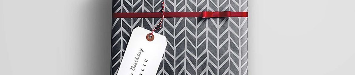 Free Gift Wrap Box Mockup (PSD)