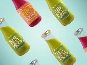 Free Glass Beverage Bottles Mockup (PSD)