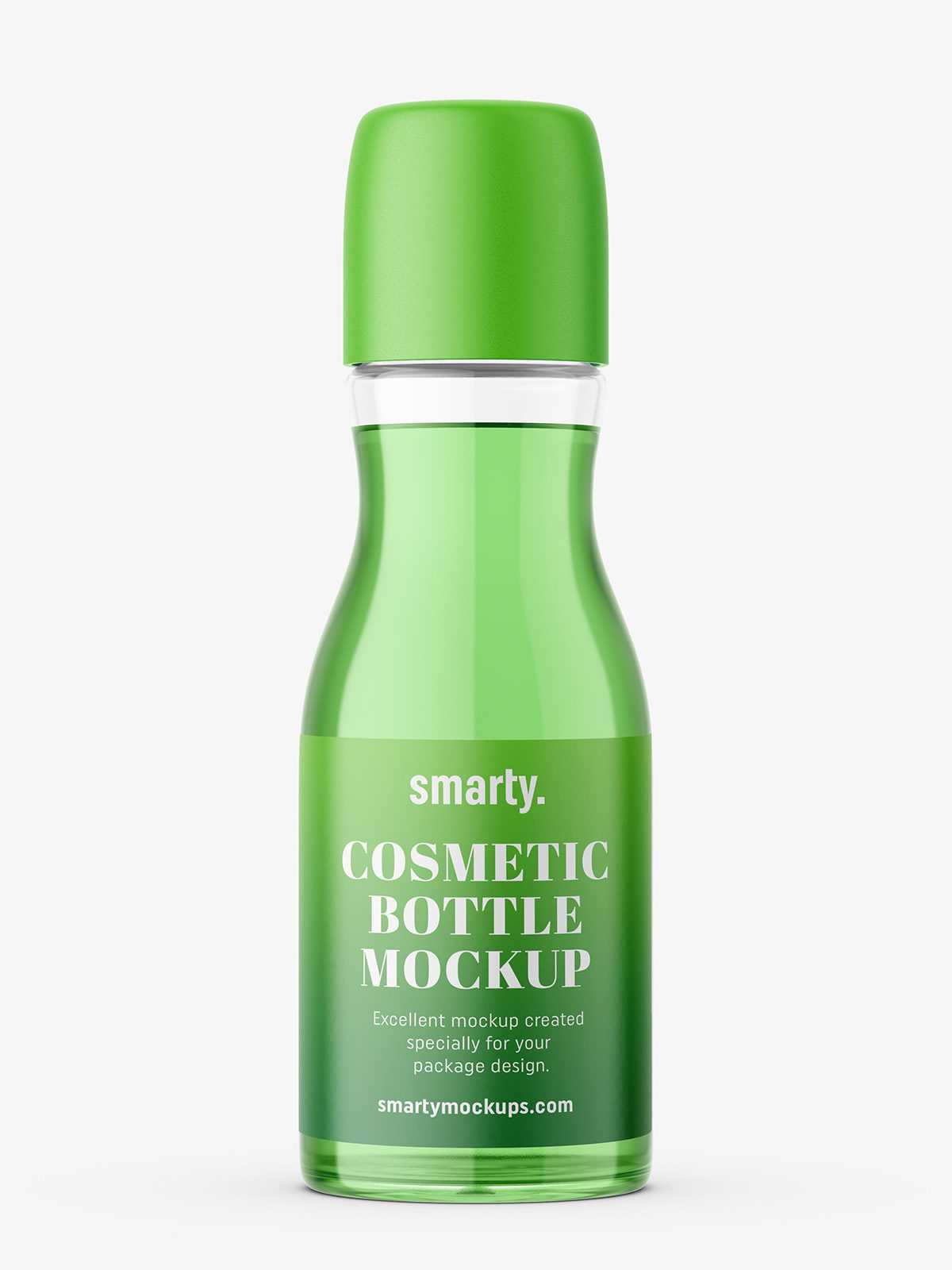 Free glass cosmetic bottle mockup