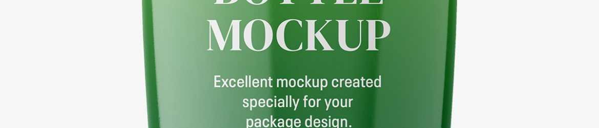 Free glossy bottle mockup