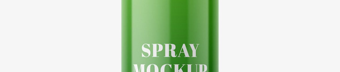 Free glossy cosmetic spray mockup