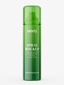 Free glossy cosmetic spray mockup