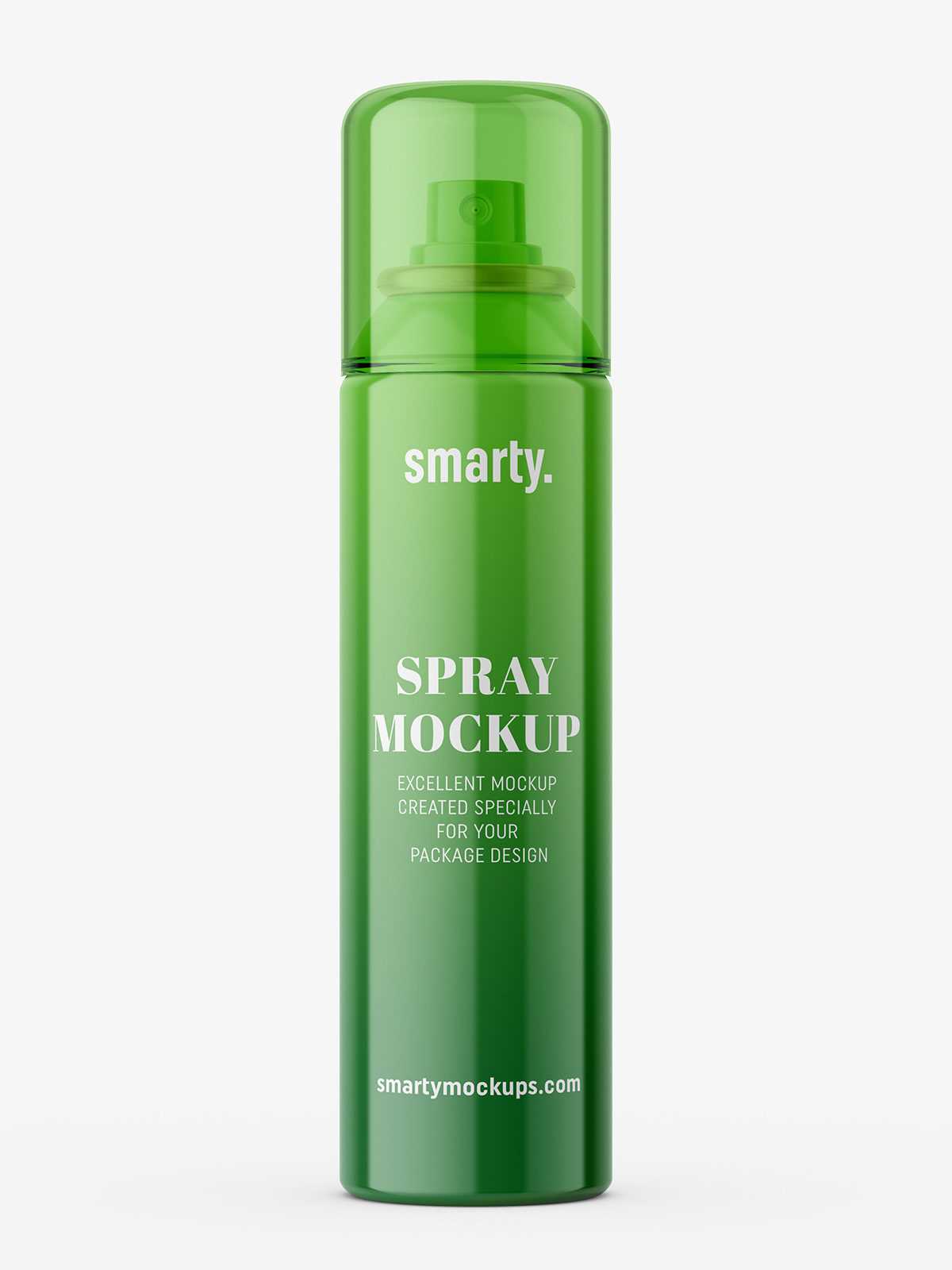 Free glossy cosmetic spray mockup