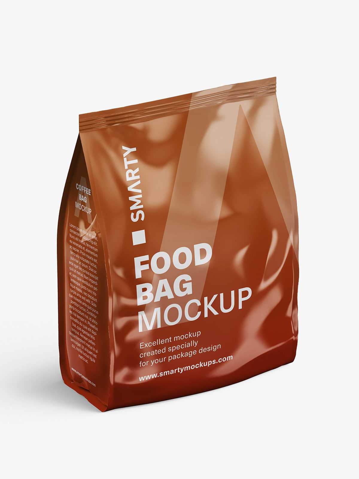 Free glossy food bag mockup