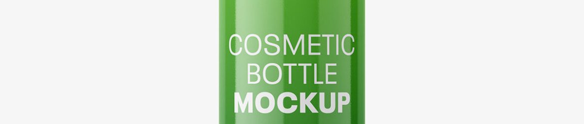 Free glossy hair mousse bottle mockup