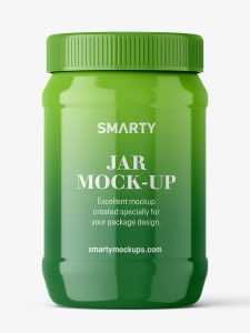 Free glossy jar mockup