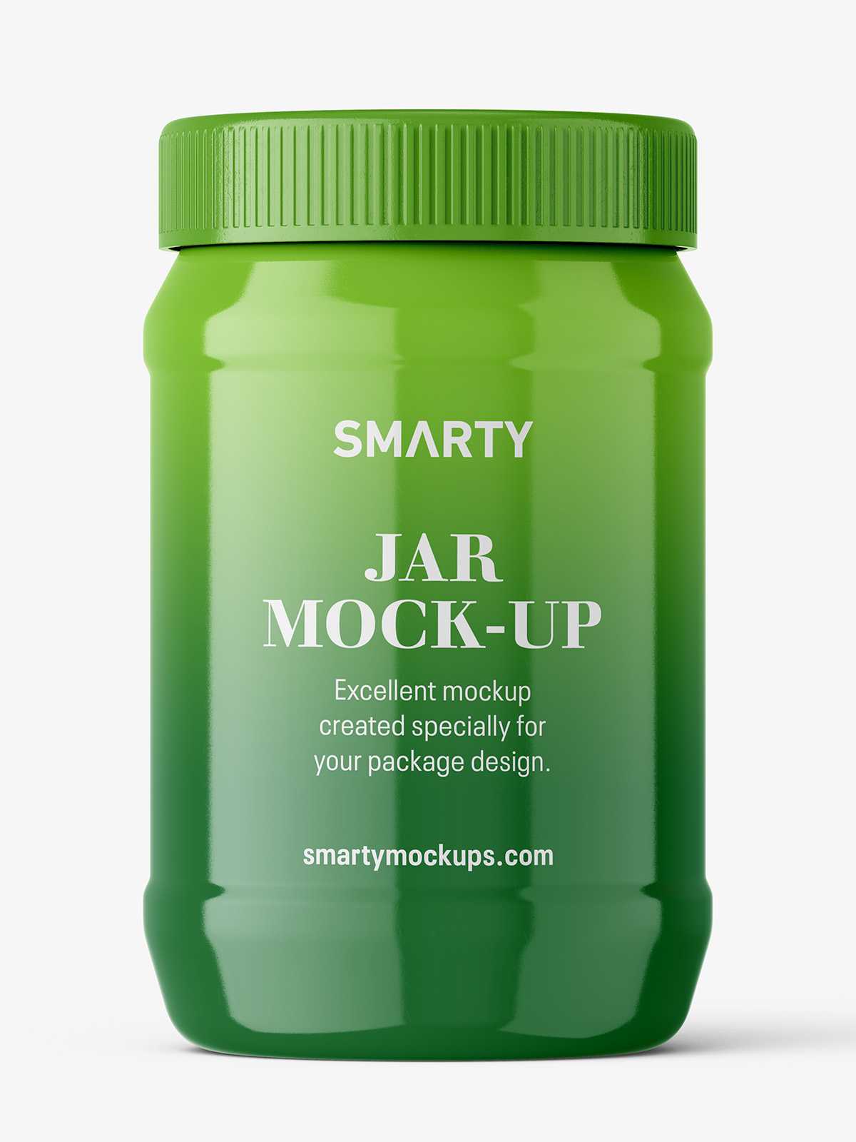 Free glossy jar mockup