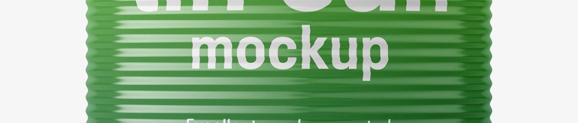 Free glossy tin can mockup / 580 ml