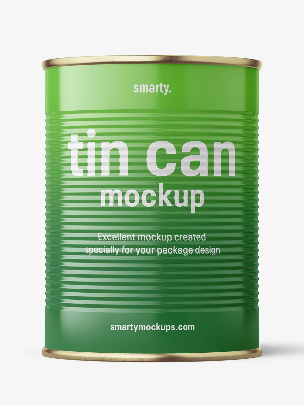 Free glossy tin can mockup / 580 ml