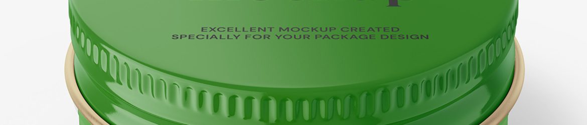 Free glossy tin jar mockup
