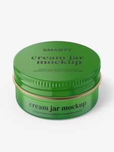 Free glossy tin jar mockup