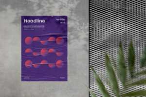 Free Glued Poster Mockup (PSD)