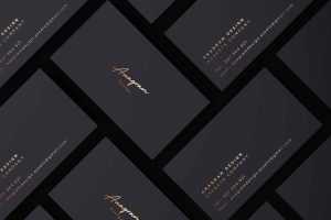 Free Gold and Black Corporate Identity Mockup (PSD)