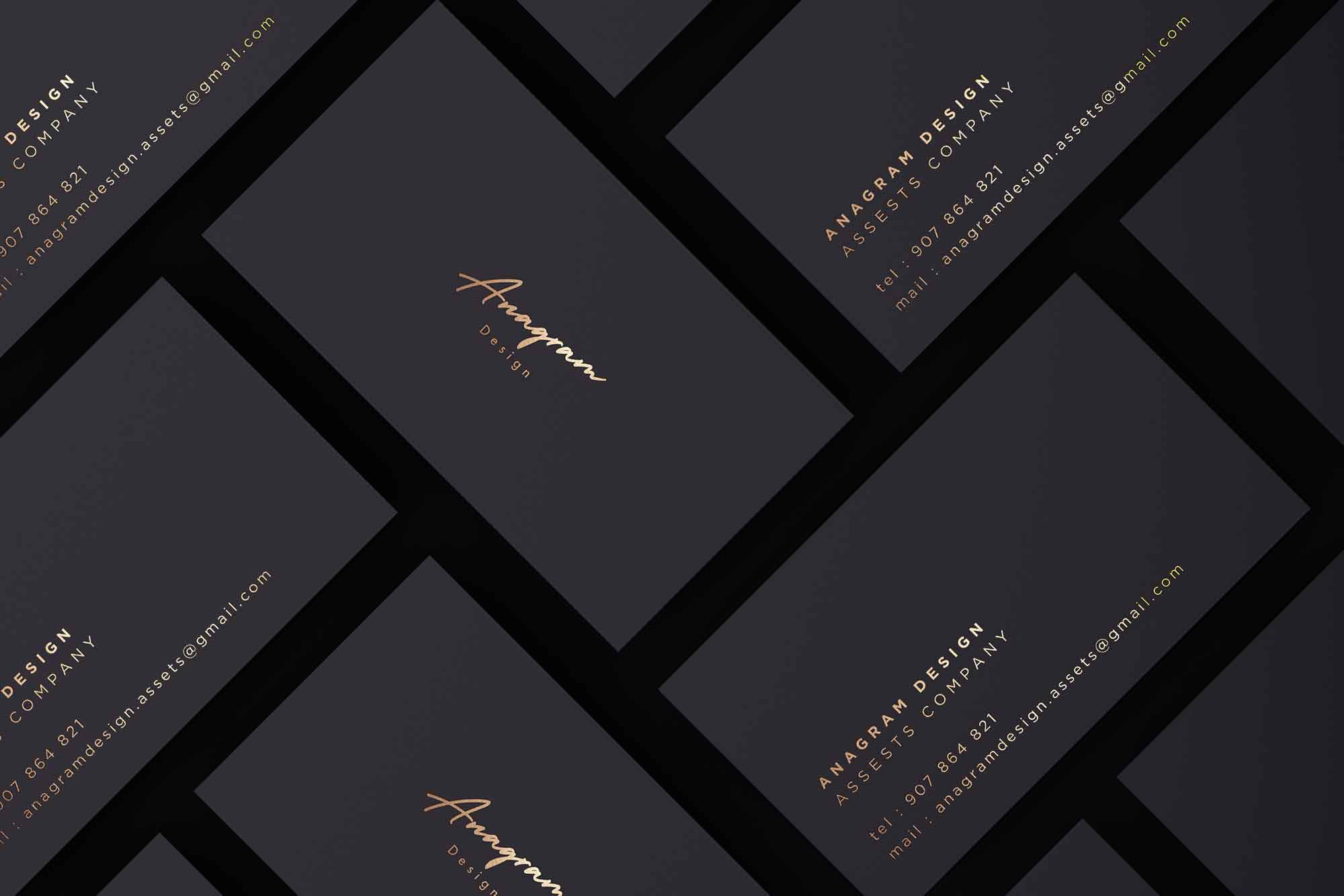 Free Gold and Black Corporate Identity Mockup (PSD)