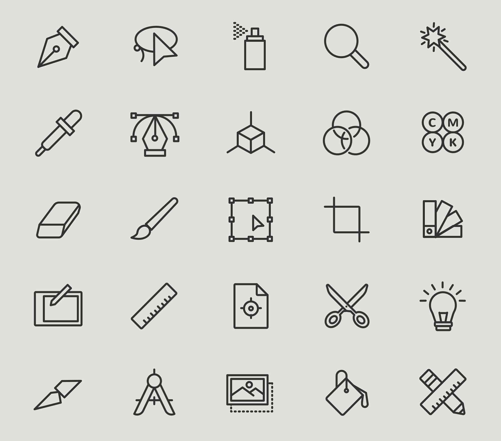 Free Graphic Design Icons (AI)