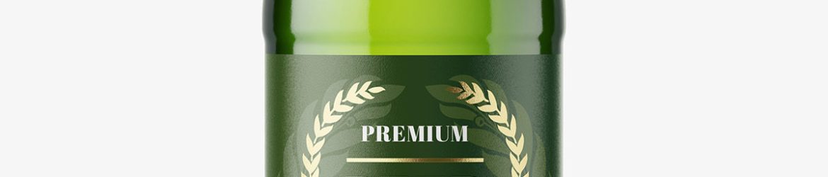 Free green beer bottle mockup Free green beer bottle mockup