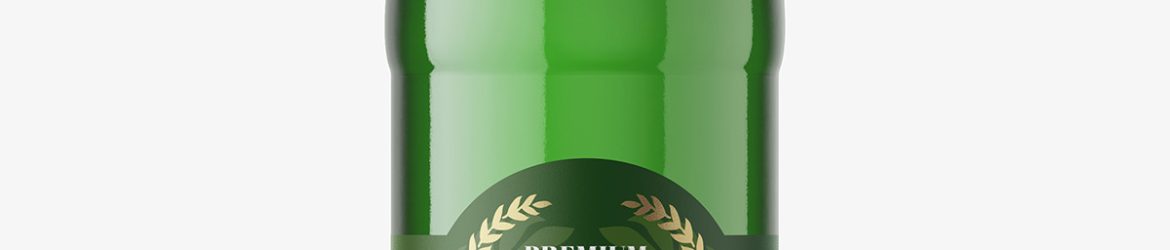 Free green beer bottle mockup Free green beer bottle mockup