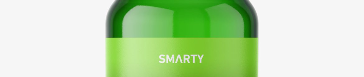 Free green pharmaceutical bottle with silver cap