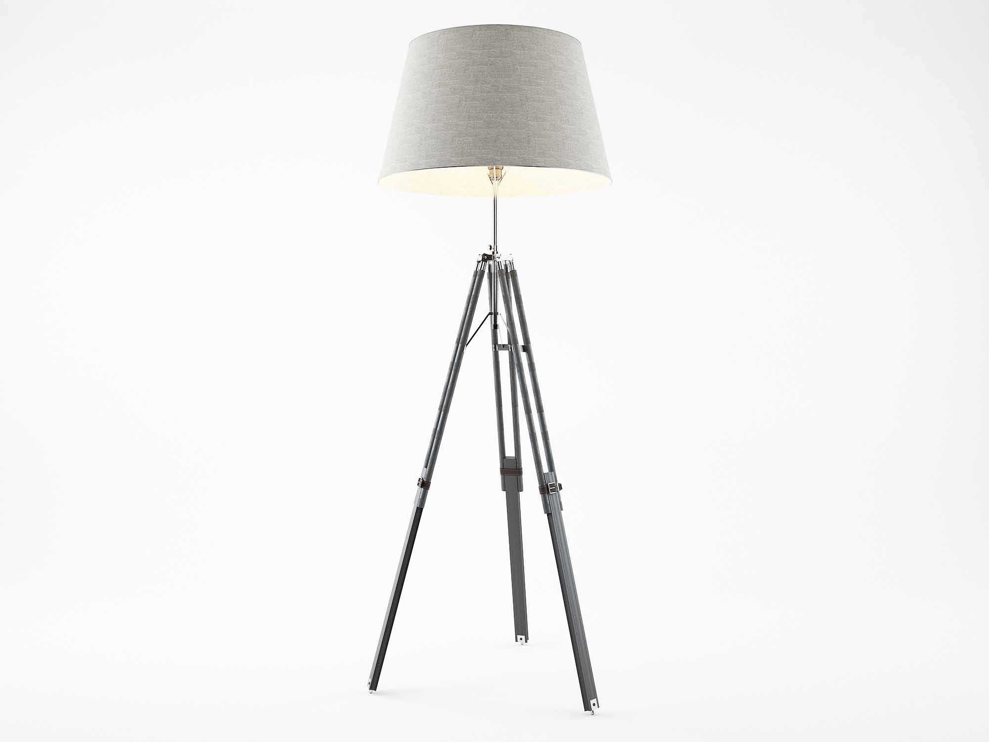 Free Grey Tripod Lamp 3D Model (MAX)