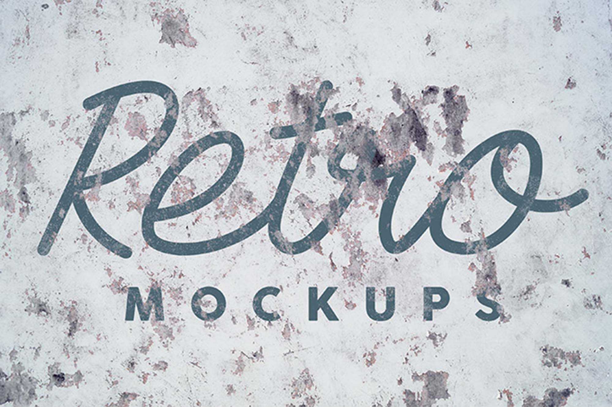 Free Grunge Wall Retro Mockups (PSD)
