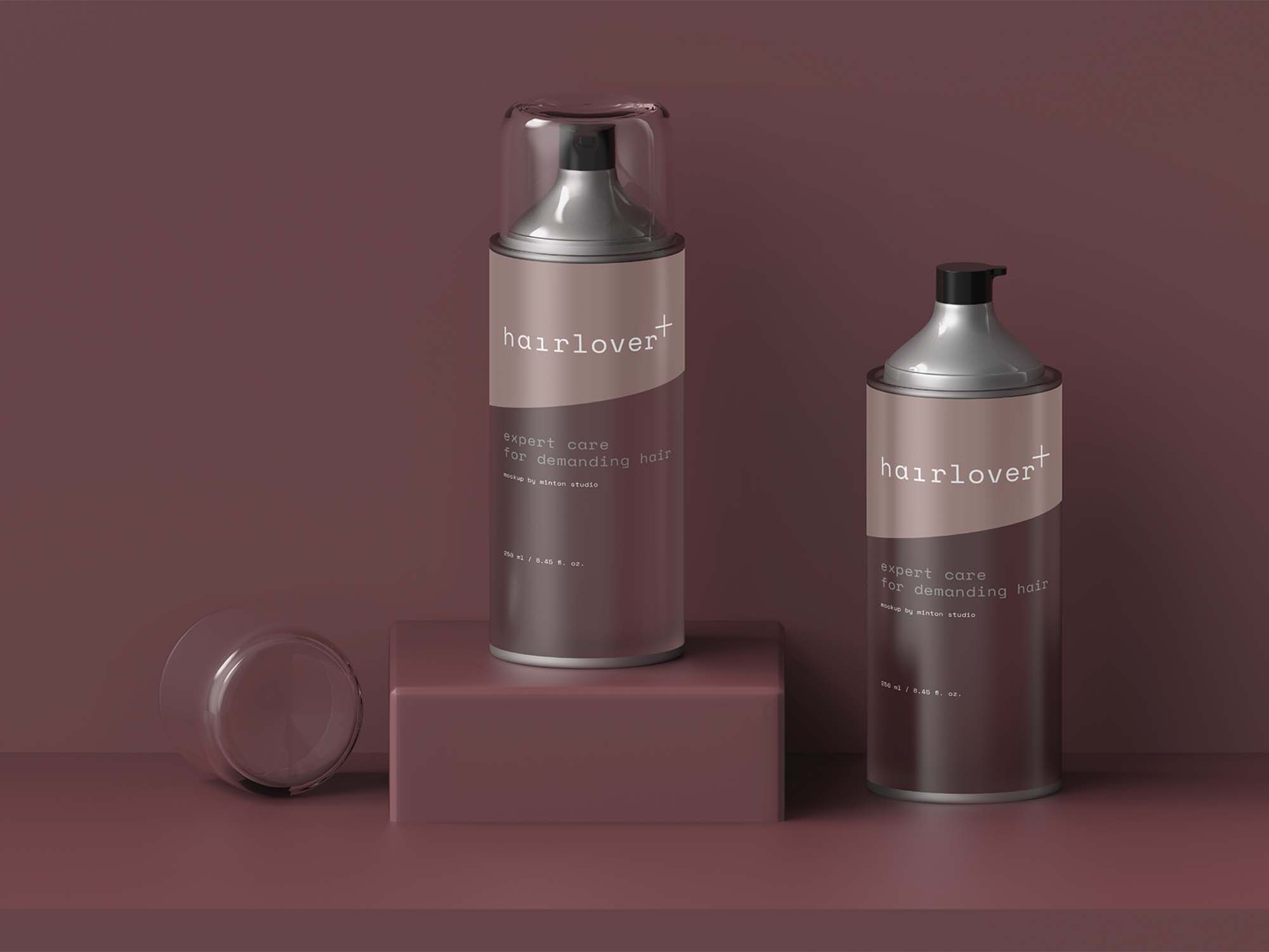 Free Hair Lover Bottle Mockup (PSD)