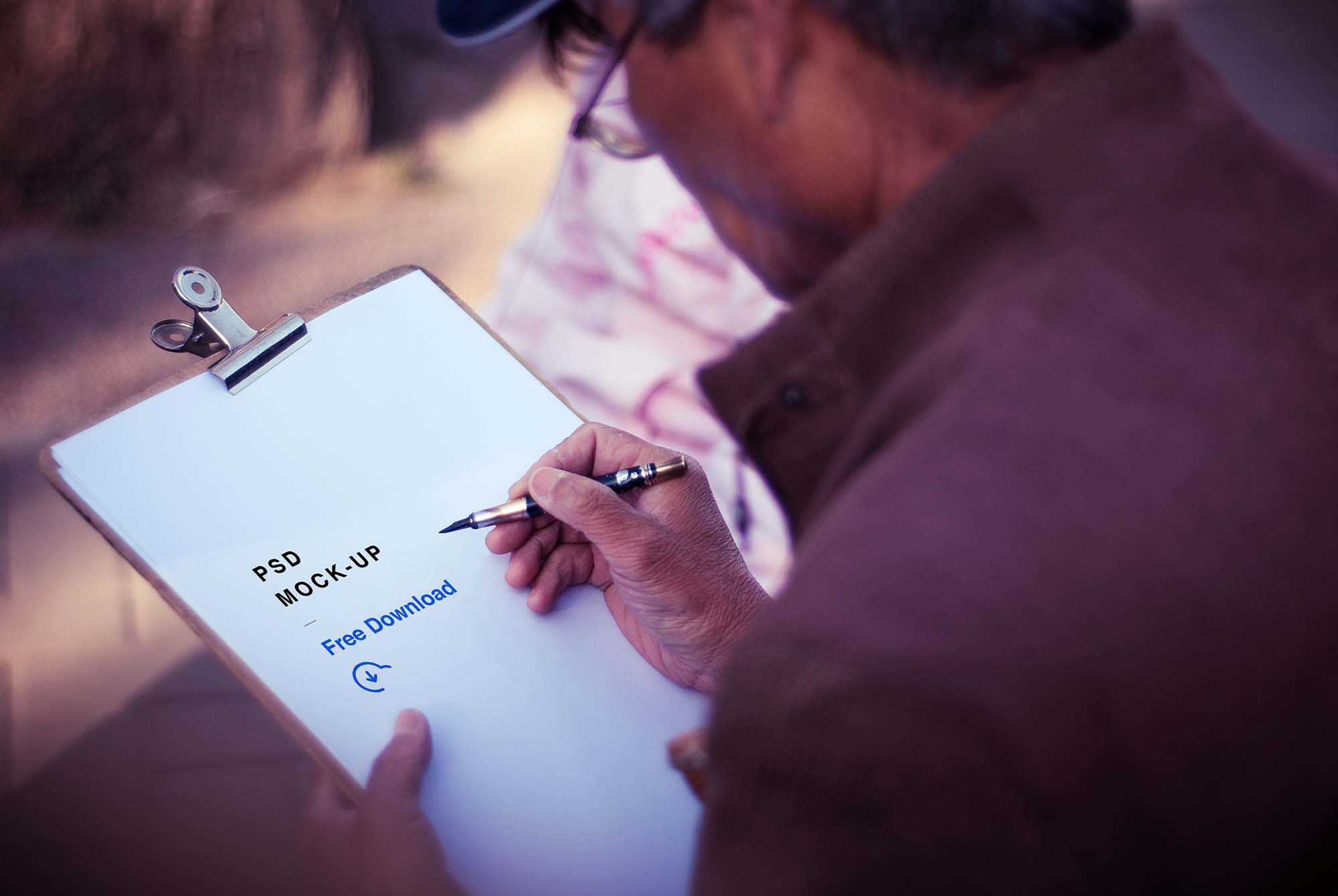 Free Hand Drawn Mockup (PSD)
