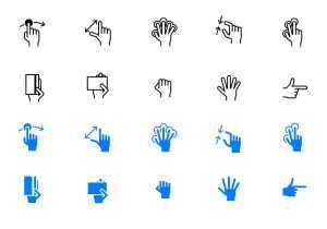Free Hand Gestures iOS Tab Bar Icons