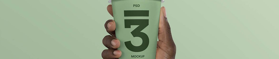 Free Hand Holding Coffee Cup Mockup (PSD)
