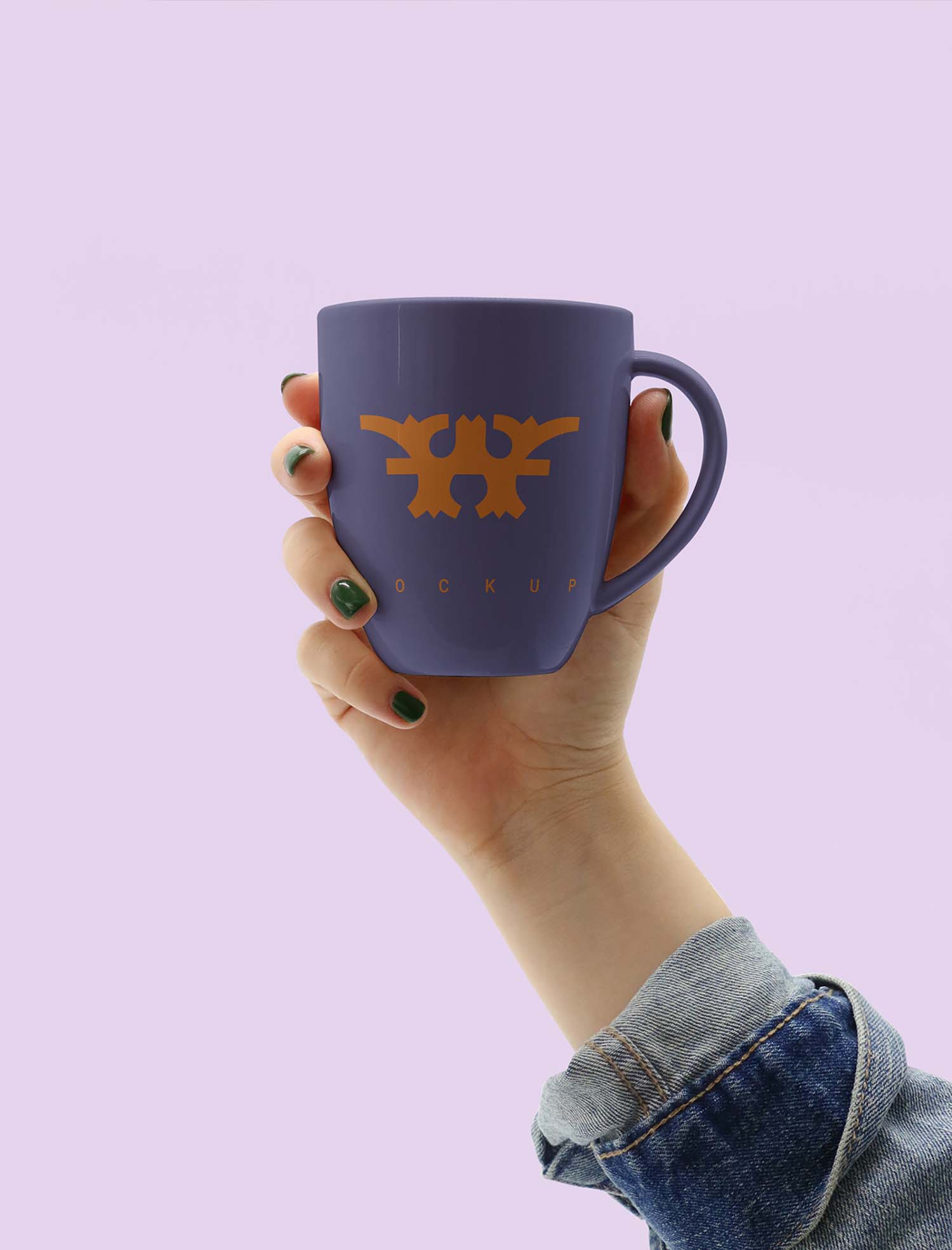 Free Hand Holding Mug Mockup (PSD)