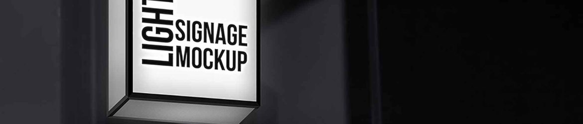 Free Hanging Lightbox Signage Mockup (PSD)