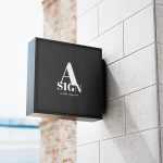 Free hanging sign mockup