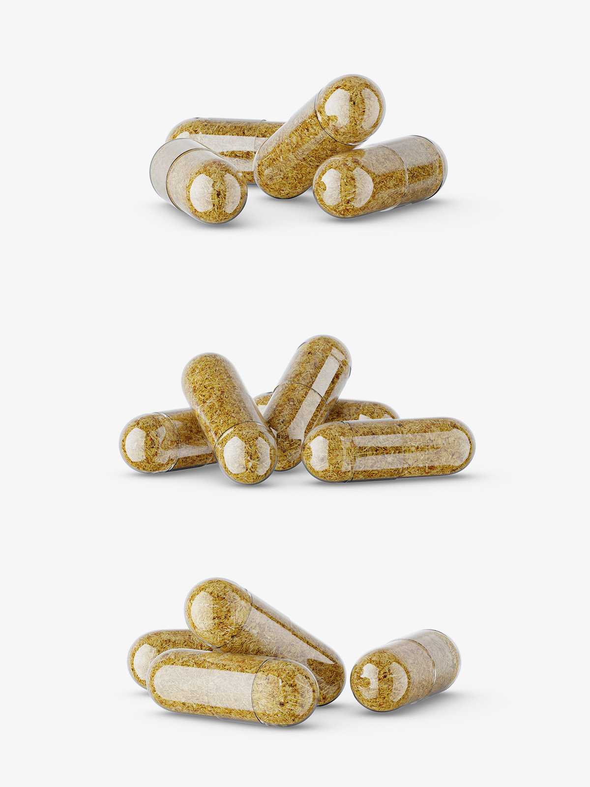 Free herbal capsules mockup