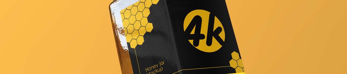 Free Hexagon Honey Jar Mockup (PSD)