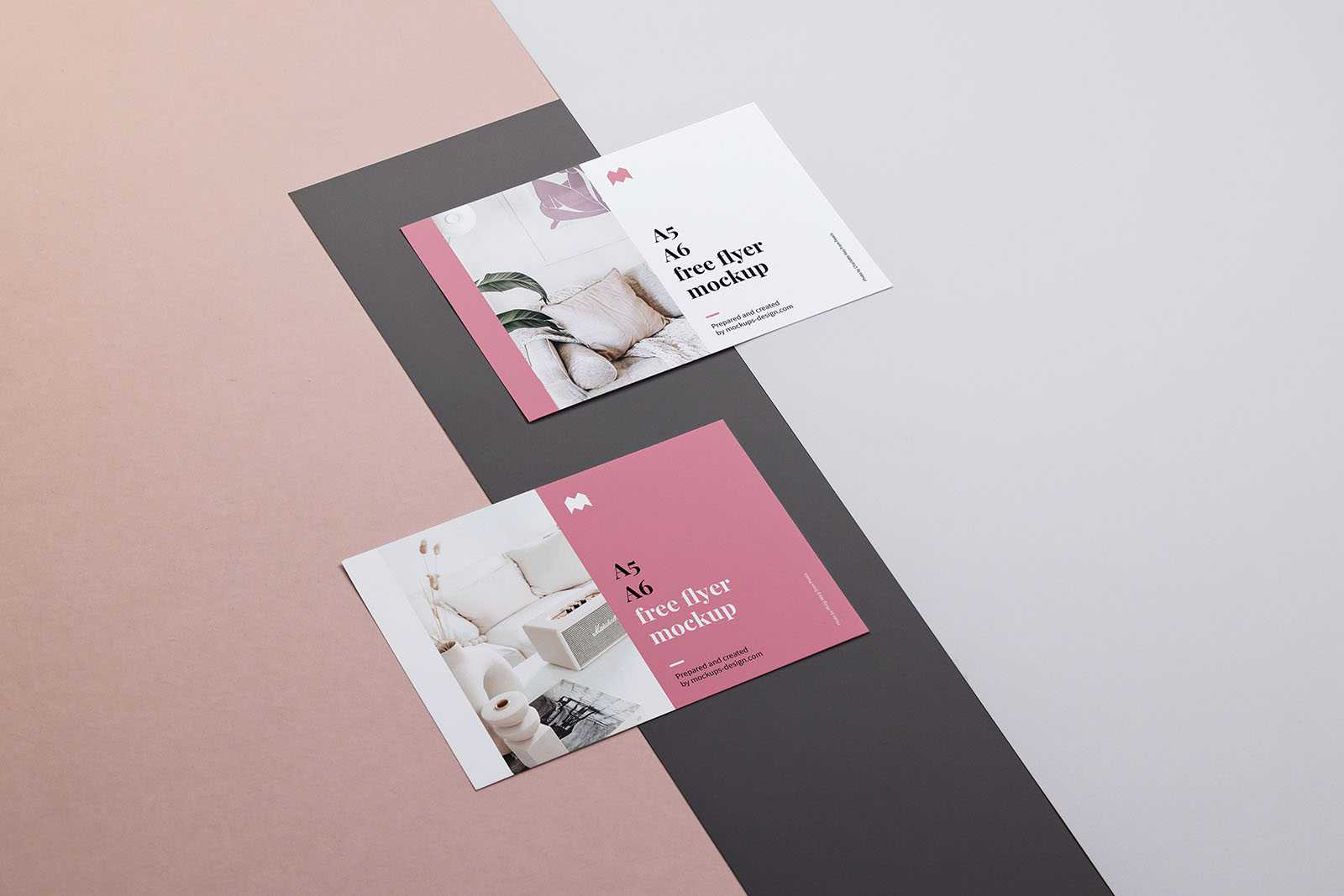 Free horizontal A6 flyer mockup