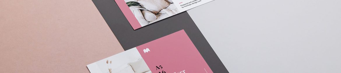 Free horizontal A6 flyer mockup